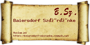 Baiersdorf Szörénke névjegykártya